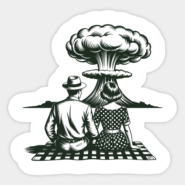 Atomic Picnic – Retro Romance at the End of the World Sticker by Cosmo Gazoo
